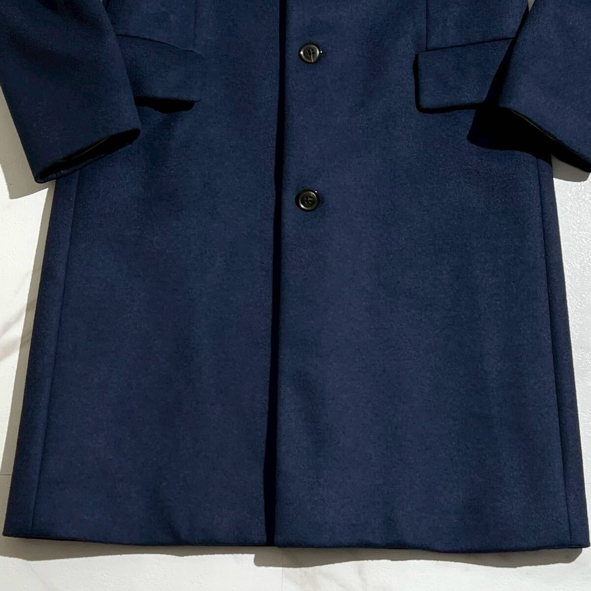 極美品/Lサイズ◎ Paul Smith 【紳士の品格】 ポールスミス 現行タグ チェスターコート ネイビー ロング ウール メンズ アウター 【140】_画像4