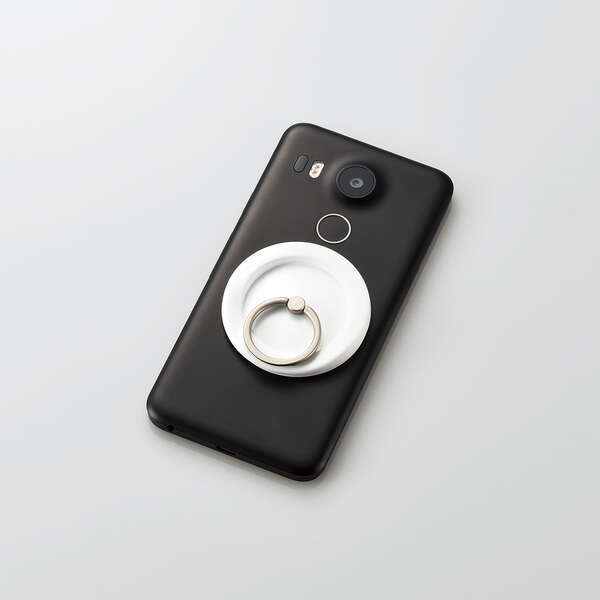 エレコム スマホリング MagSafe対応 バンカーリング フィンガーリング メタルプレート付属 着脱可能 フラット設計 ホワイト 302_画像5