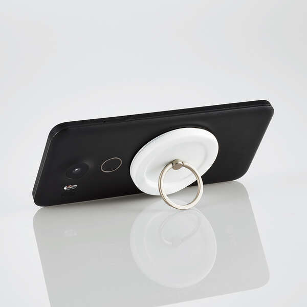 エレコム スマホリング MagSafe対応 バンカーリング フィンガーリング メタルプレート付属 着脱可能 フラット設計 ホワイト 302_画像7