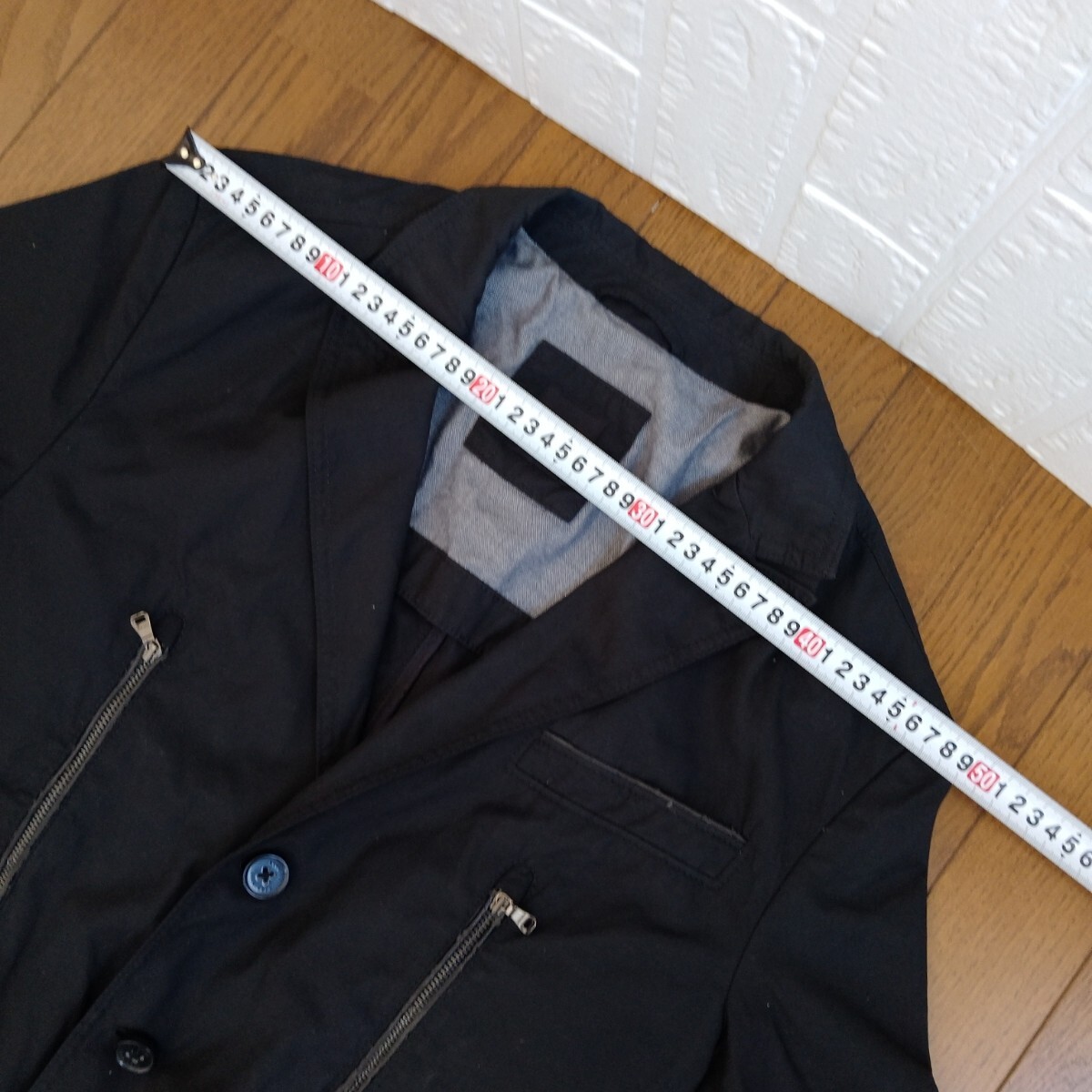 2320【中古】BOSS GOLF ボスゴルフ ゴルフウェア 長袖衿付きジャケット メンズサイズML (US 40R)黒_画像2