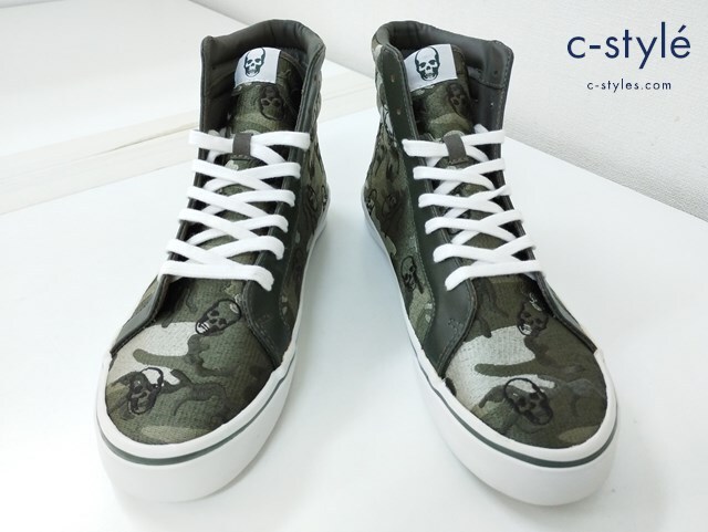 G147 [人気] lucien pellat-finet ルシアンペラフィネ ハイカットスニーカー 11 グリーン系 ドクロ 迷彩 IHF62H/IHF62F | G★_画像1