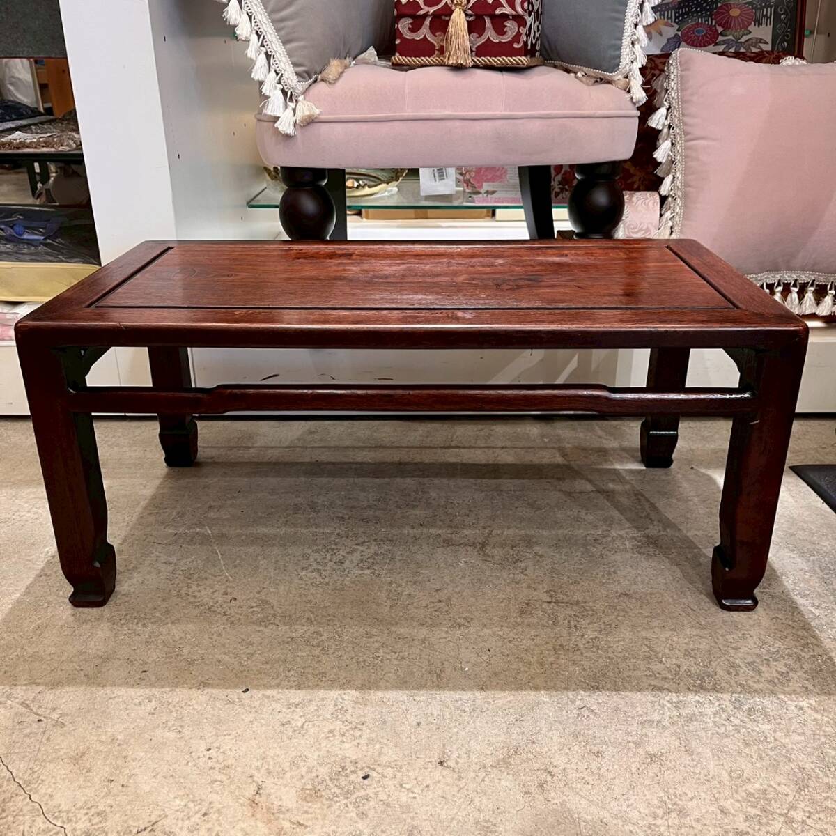 【 美品 】昭和レトロ 唐木 紫檀 花梨 黒檀 文机 花台 座卓 ちゃぶ台 古机 飾り台 アンティーク 無垢材 古民家 和室 骨董 古道具 古木_画像1