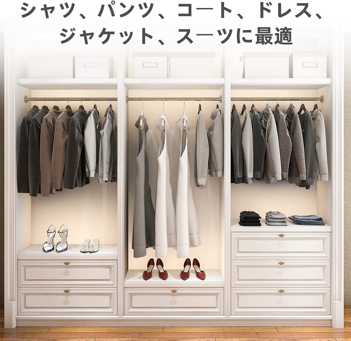 木製ハンガーセット 洋服 スーツ コート用ハンガー 手作 天然高級木 (胡桃色/6本)_画像3