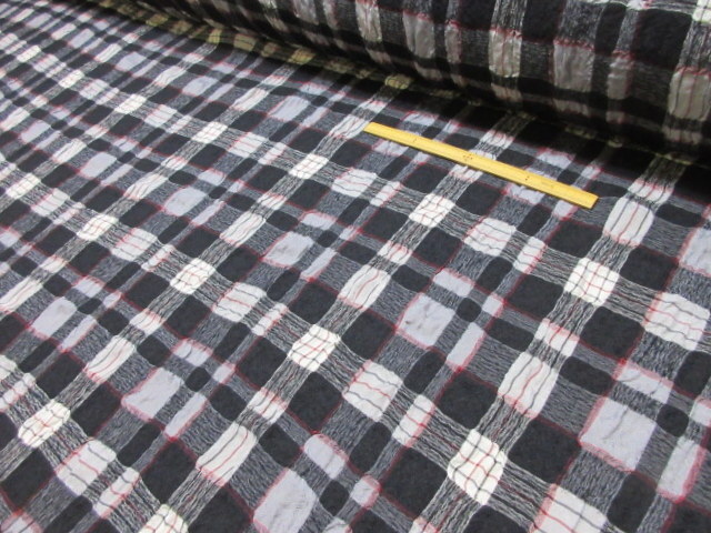 ♪先染塩縮加工のチェック柄コットンウール♪_画像3