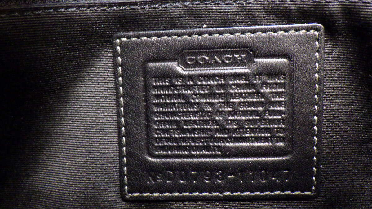 #18826 コーチ COACH ハンドバッグ 11047 ハンプトンズ ミディアム キャリーオール レザー 黒 バッグ_画像10