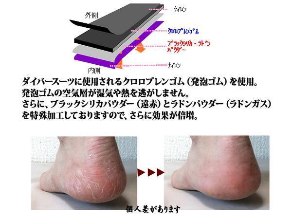 かかとすべすべセラ２枚組　Mサイズ　 かかとをスベスベにするサポーター　ブラックシリカ　ラドン　角質　かかと　保湿_画像2