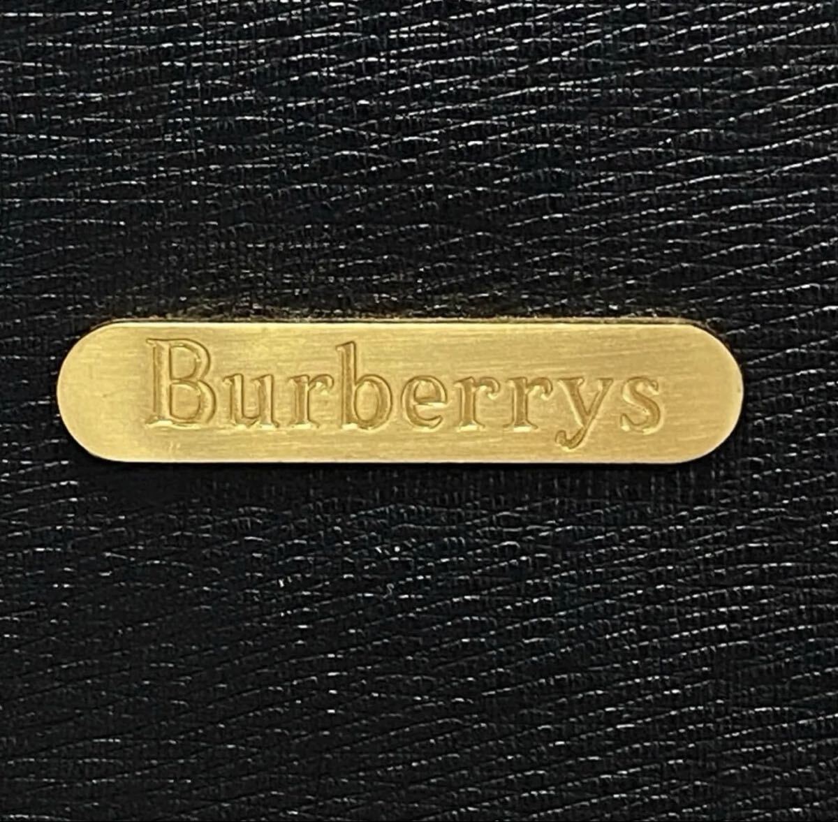 【極美品・AB品】Burberrys バーバリーズ ハンドバッグ ブラック レザー調 ゴールド金具 チェック内装 ビンテージ トートバッグ プレミアム_画像2