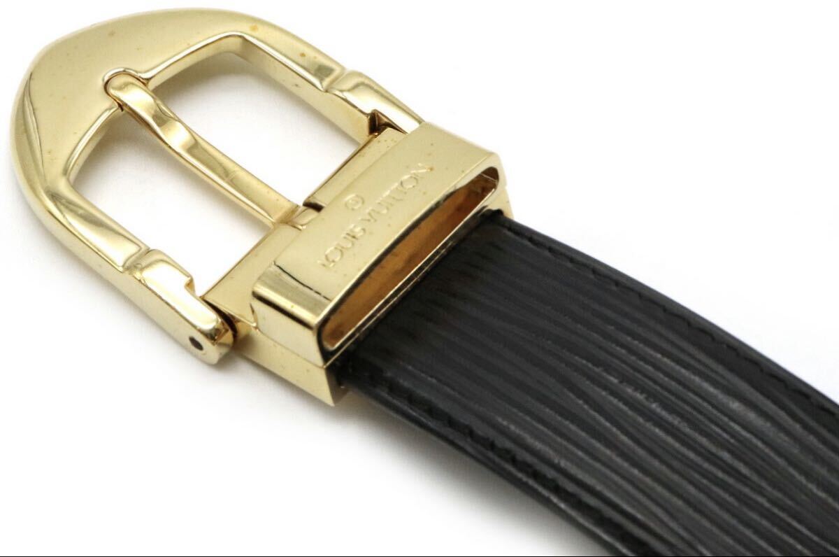 【極美品】LOUIS VUITTON ルイ・ヴィトン ベルト サンチュール クラシック エピレザー ブラック×ゴールド金具 CT0925 現状品 プレミアム_画像3