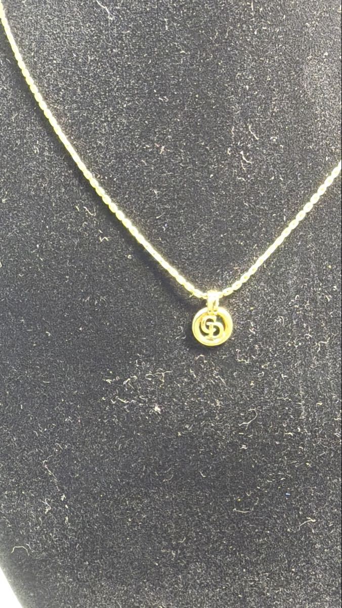 【美品】Christian Dior クリスチャンディオール ネックレス CDロゴ ゴールドカラー ヴィンテージ アクセサリー 現状品_画像2