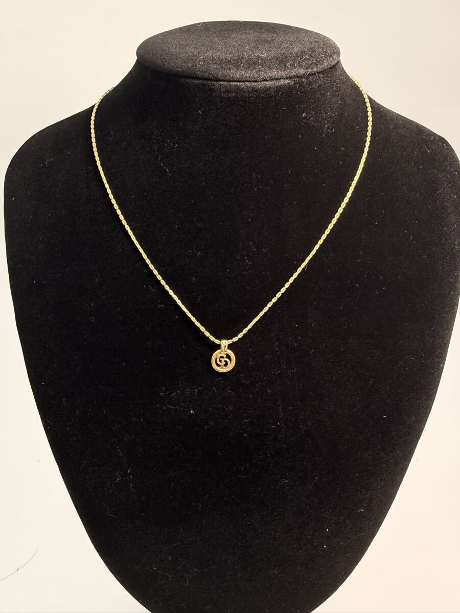 【美品】Christian Dior クリスチャンディオール ネックレス CDロゴ ゴールドカラー ヴィンテージ アクセサリー 現状品_画像1