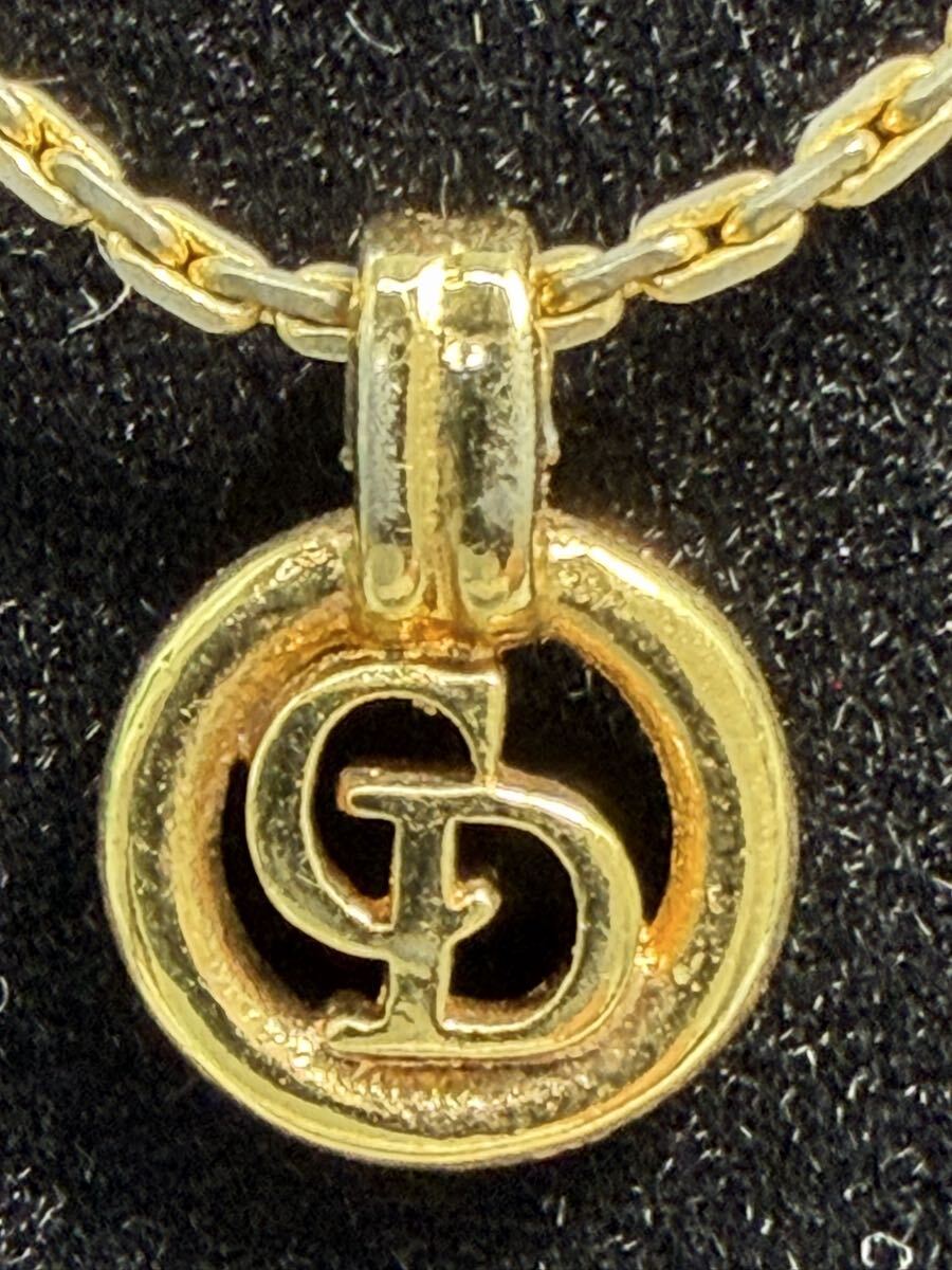 【美品】Christian Dior クリスチャンディオール ネックレス CDロゴ ゴールドカラー ヴィンテージ アクセサリー 現状品_画像4