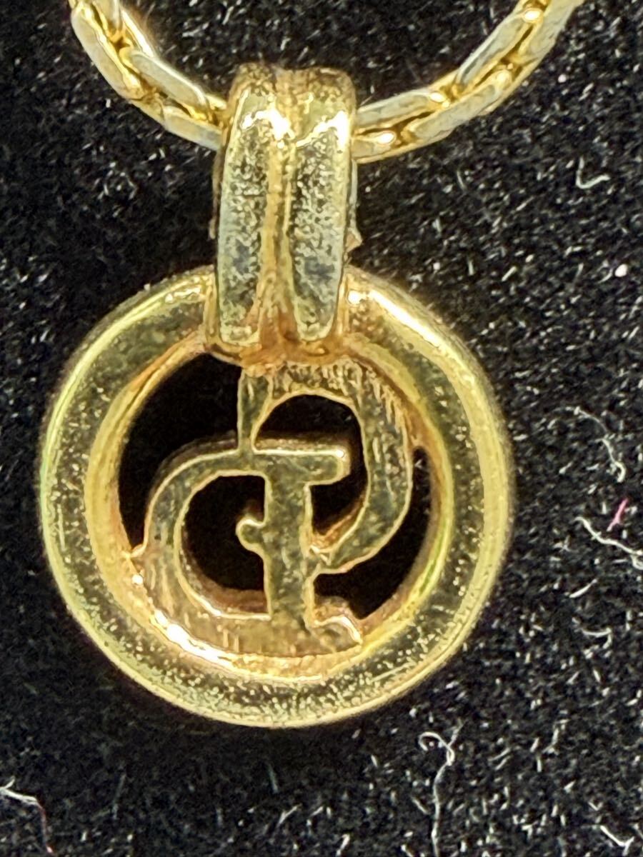 【美品】Christian Dior クリスチャンディオール ネックレス CDロゴ ゴールドカラー ヴィンテージ アクセサリー 現状品_画像5