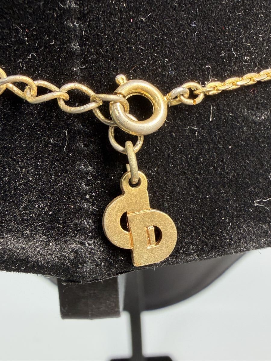 【美品】Christian Dior クリスチャンディオール ネックレス CDロゴ ゴールドカラー ヴィンテージ アクセサリー 現状品_画像7