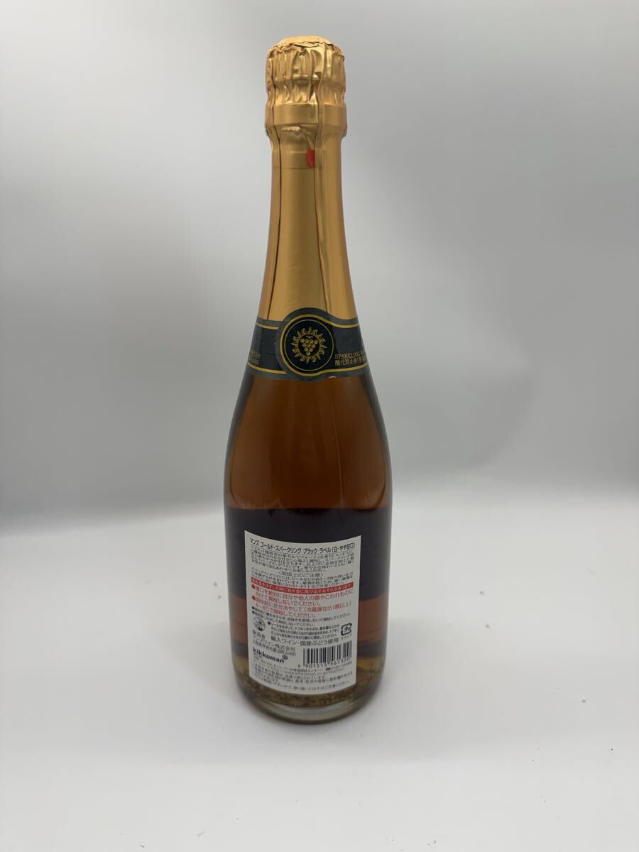 ◎MANNS WINES マンズワイン ゴールド スパークリング BLACK LABEL 白・やや甘口 国産ワイン 金箔入り 現状品 プレミアム_画像2