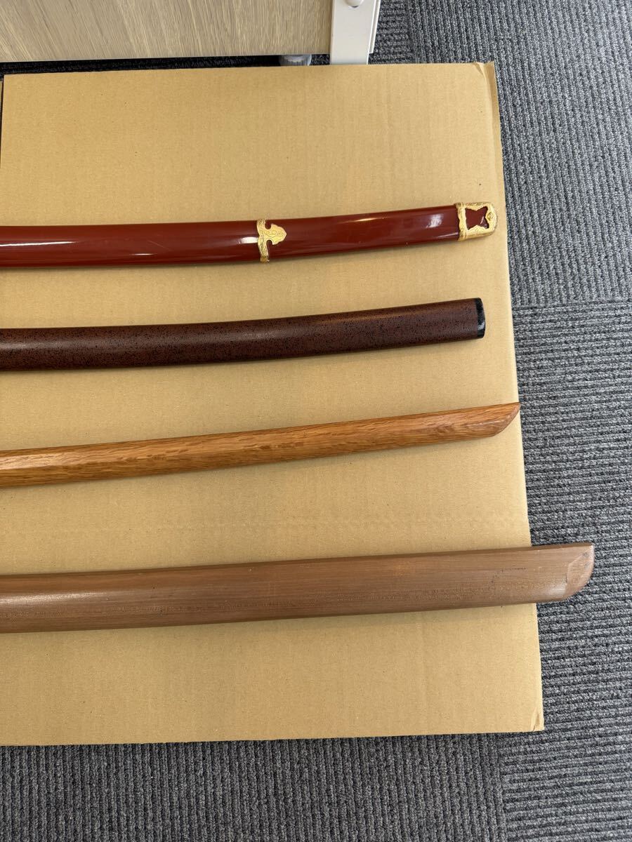 【模造刀・木刀・竹刀 3本セット】（侍刀・居合刀風・稽古用）全長約110cm コスプレ・インテリア・武道用 現状品 プレミアム感あり_画像5