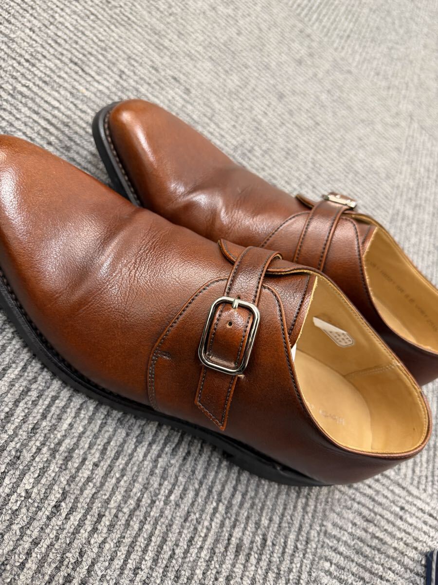 ◎【極美品】REGAL リーガル モンクストラップ ビジネスシューズ ブラウン 本革 HAND BENCHED COMFORT 高級ライン プレミアム_画像2