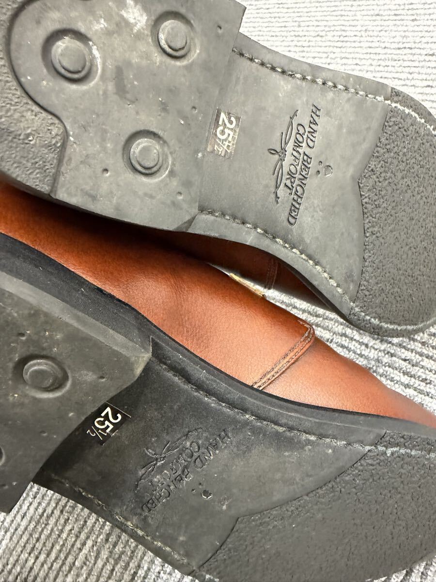 ◎【極美品】REGAL リーガル モンクストラップ ビジネスシューズ ブラウン 本革 HAND BENCHED COMFORT 高級ライン プレミアム_画像5