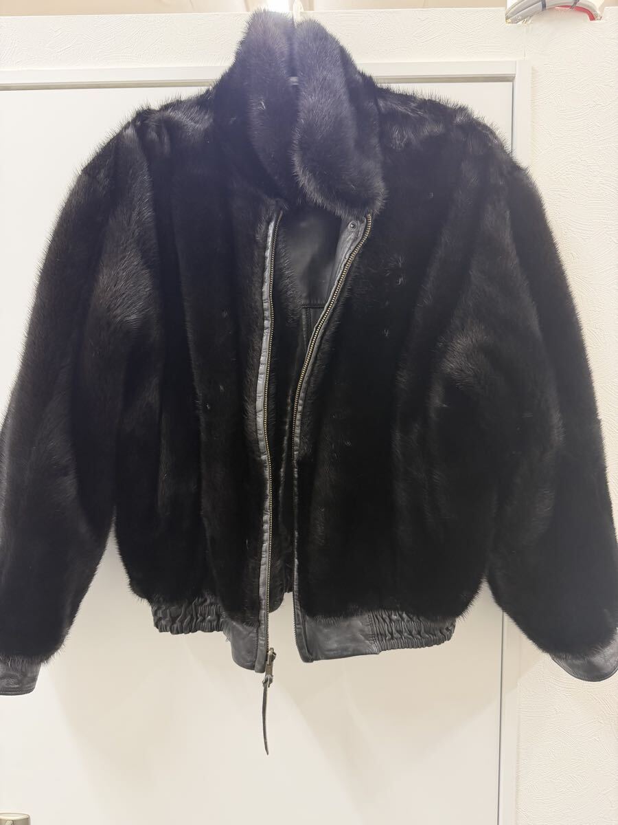 ◎【極美品】Pierre Balmain ピエールバルマン レザー×ファー リバーシブルジャケット ブラック 牛革 本毛皮仕様 高級アウター プレミアム_画像1