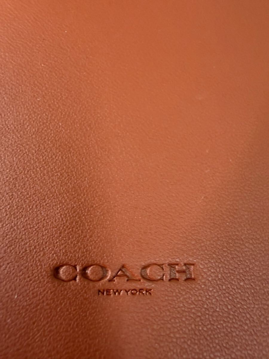 ◎COACH コーチ iPhoneケース 手帳型 シグネチャー ブラウン レザー×PVC ロゴ刻印 現状品_画像6