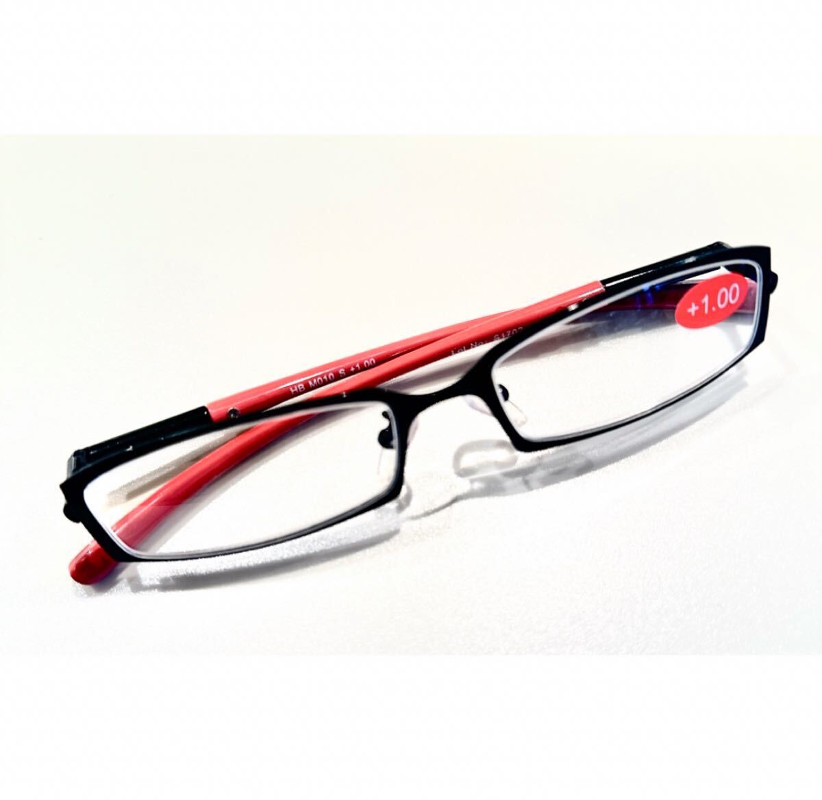 オシャレ老眼鏡　シニアグラス　＋1.0 ピンク　ブラック　バネ式_画像1