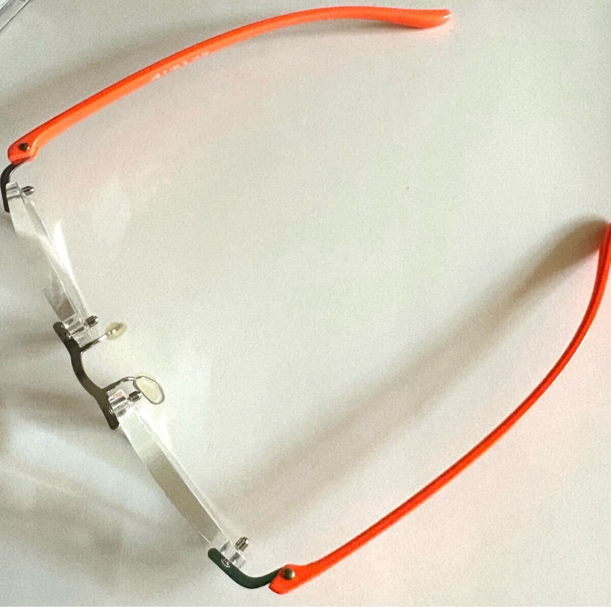 シニアグラス　 老眼鏡　オシャレ　＋4.0 ツーポイント　オレンジ　ケース付き_画像3
