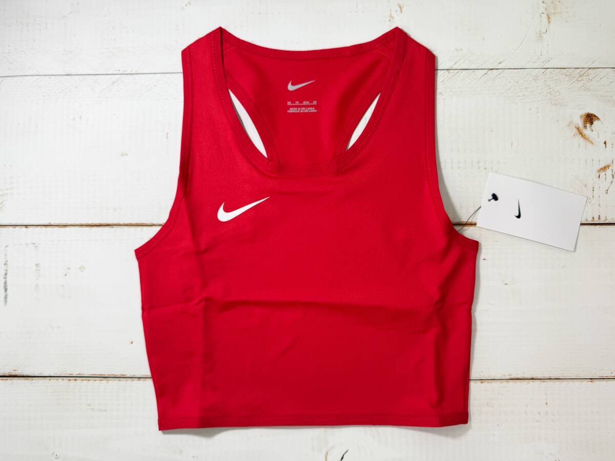 【即決】Nike ナイキ 女子 陸上 クロップトップ レーシングブルマ Red 海外XSサイズ_画像1