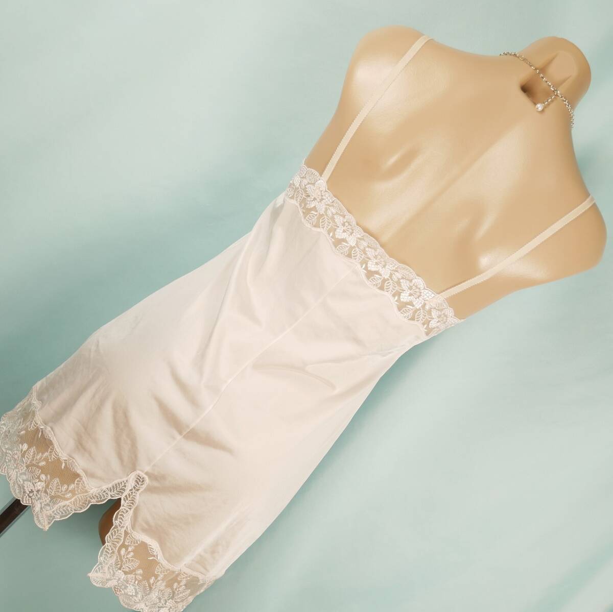 6079 ワコール 透け感花柄刺繍 スリップ M80-80 ピンク_画像6