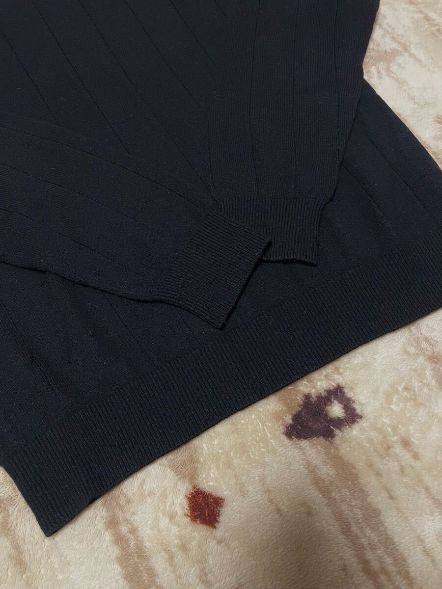 OT★LACOSTE ラコステ★タートルネック セーター メンズ M 4 ニット ウール 黒 ブラック ハイネック _画像5
