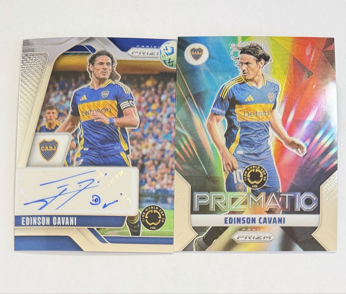 2025 Prizm Soccer Edinson Cavani Boca Juniors Auto / Prizmatic FIFA Club World Cup 2枚_画像2