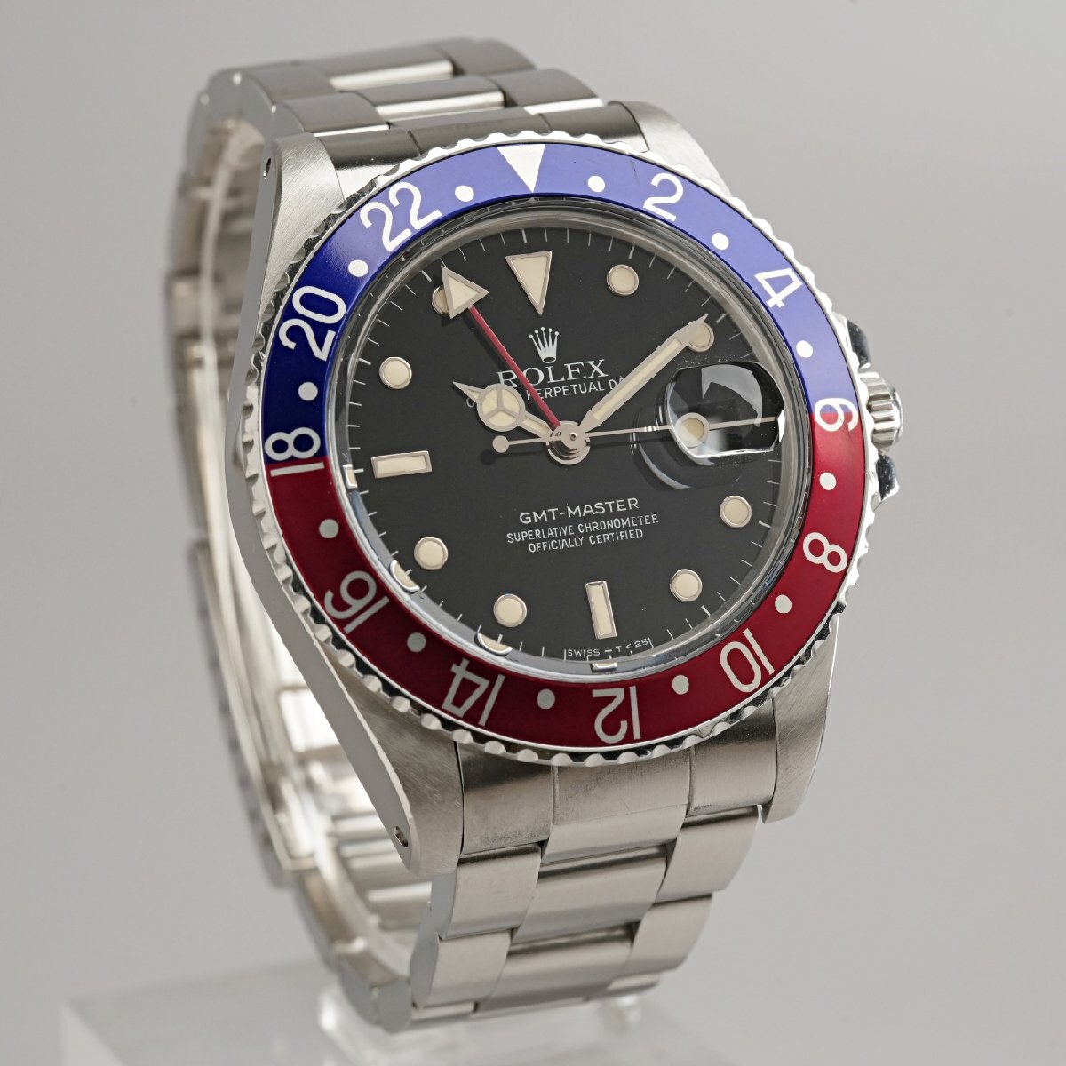 【OH済】1988年 ロレックス 16750 GMTマスターI SS トリチウム夜光 ぺプシ 青赤ベゼル CAL3075　R番 ポストヴィンテージ_画像4