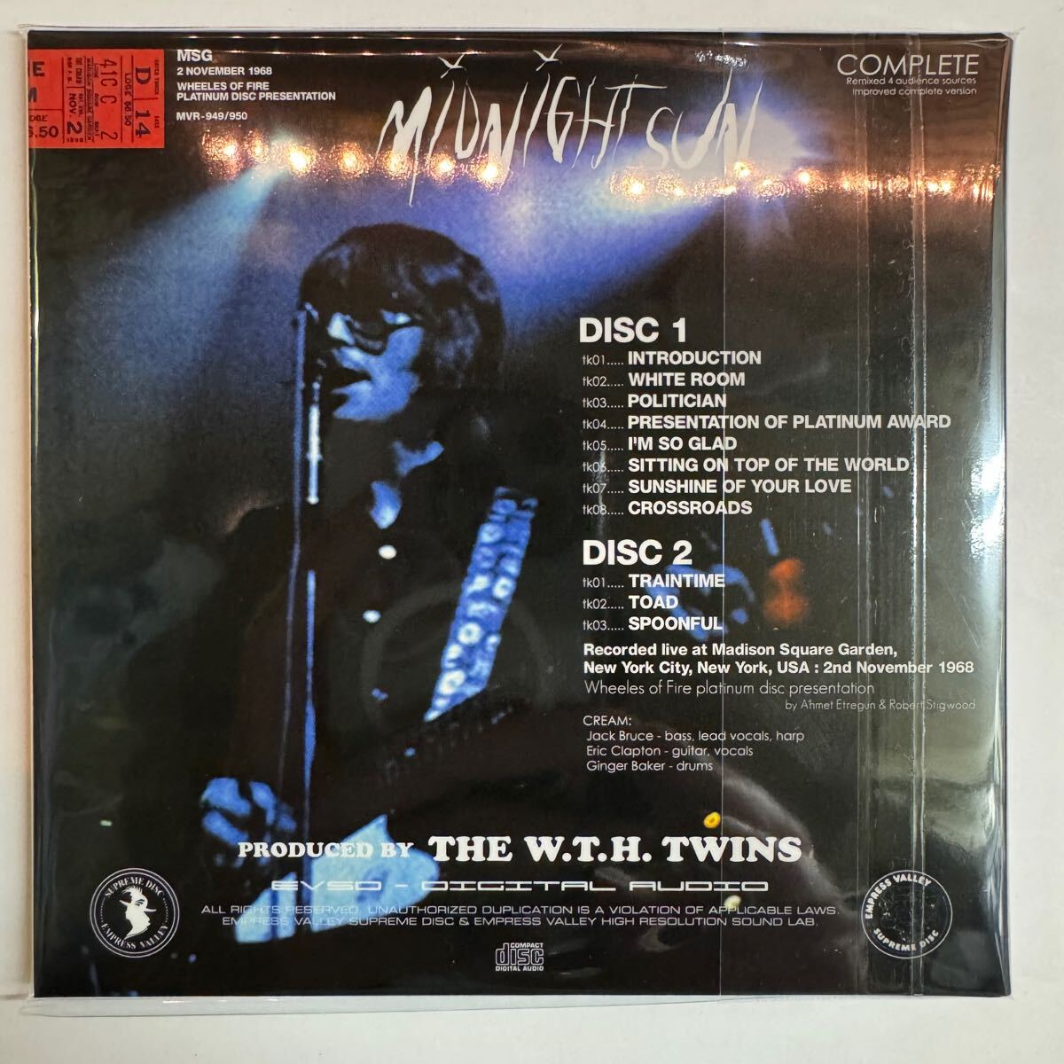 CREAM / MIDNIGHT SUN「真夜中の太陽」(2CD) 4種のソースを使用しての最長収録！Sitting on top of~は初収録！_画像2