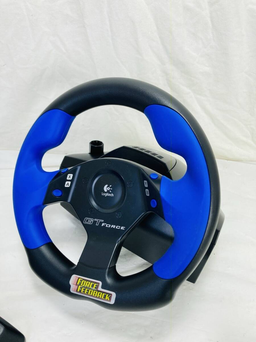 ロジクール Logicool GT FORCE フォースフィードバックステリングコントローラー PS2対応 LPRC-1000 動作未確認 GM-250920008_画像2
