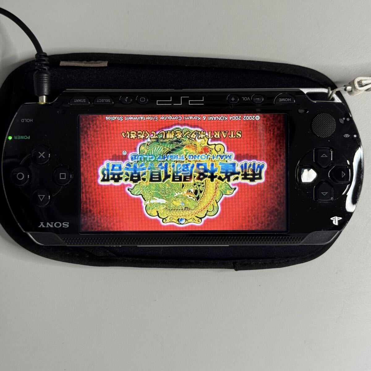 SONY PSP-1000 本体 ブラック / 初代 PlayStation Portable 動作確認済み ケース 麻雀格闘倶楽部ソフト付_画像1