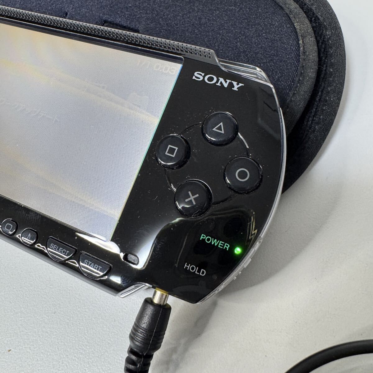 SONY PSP-1000 本体 ブラック / 初代 PlayStation Portable 動作確認済み ケース 麻雀格闘倶楽部ソフト付_画像4