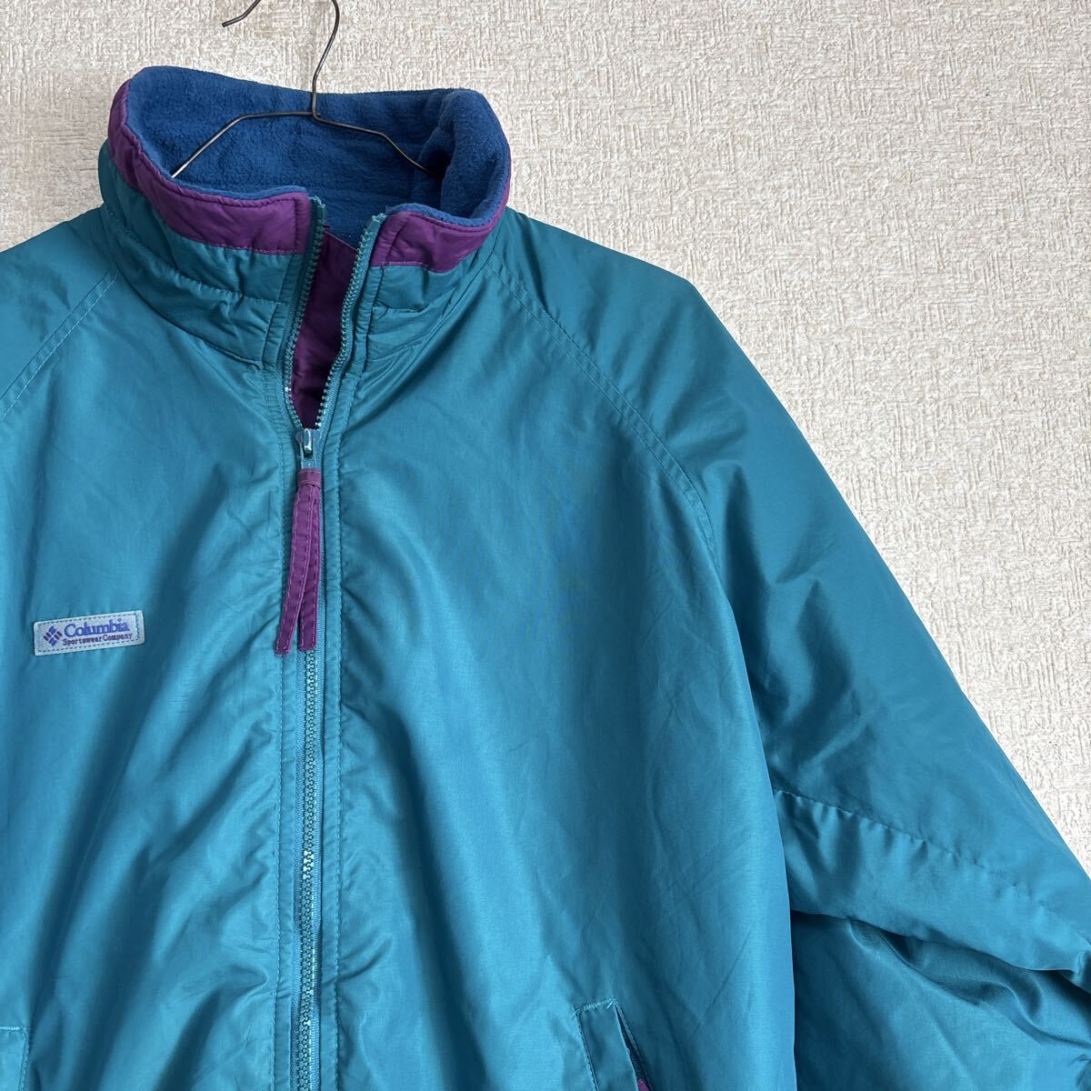【希少カラー】　90s old Columbia Sportswear Company ビンテージ　リバーシブル ナイロンジャケット M コロンビア_画像1