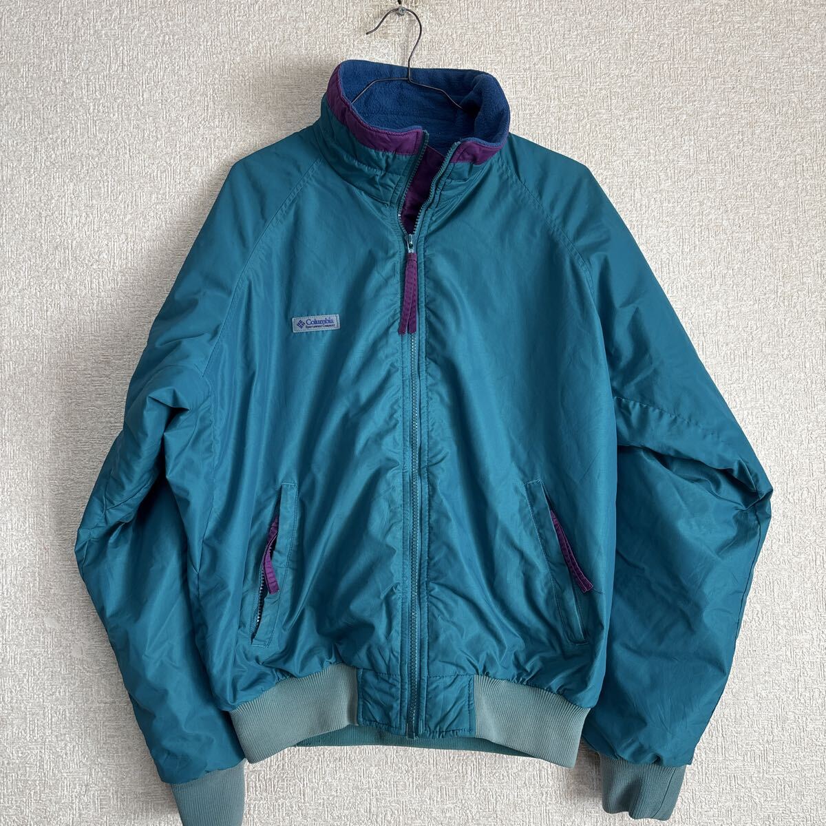 【希少カラー】　90s old Columbia Sportswear Company ビンテージ　リバーシブル ナイロンジャケット M コロンビア_画像2