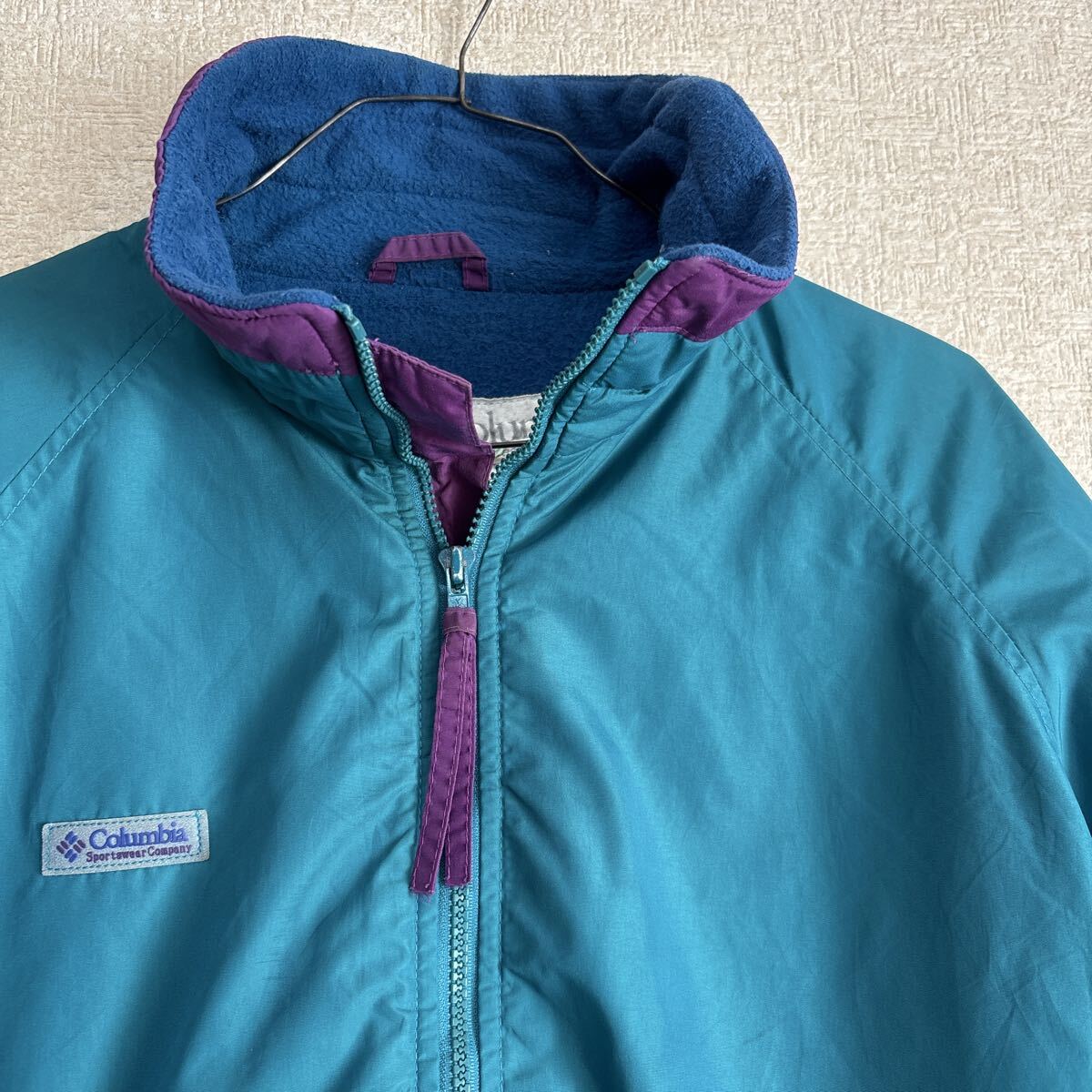 【希少カラー】　90s old Columbia Sportswear Company ビンテージ　リバーシブル ナイロンジャケット M コロンビア_画像3