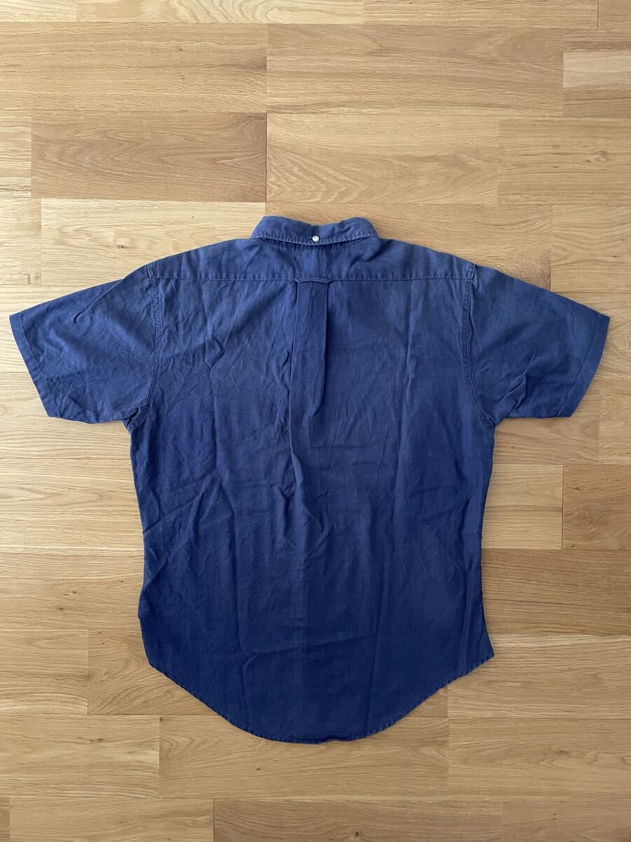 70'sUSA製ビンテージ Andrew SHIRTアンドリュー3点留めボタンダウン半袖シャツネイビー紺色オックスフォードRRLラルフローレン無地_画像3