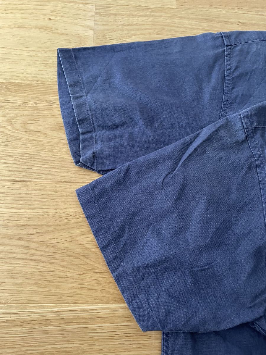 70'sUSA製ビンテージ Andrew SHIRTアンドリュー3点留めボタンダウン半袖シャツネイビー紺色オックスフォードRRLラルフローレン無地_画像8