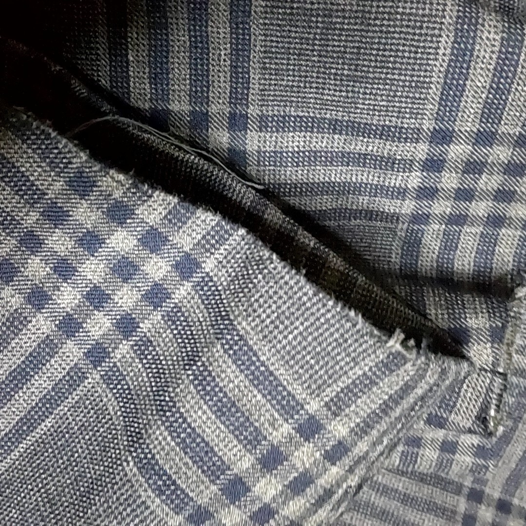 ● TOMORROWLAND トゥモローランド 44 XL 灰色 グレー チェック 柄 中綿 ステンカラーコート ミドル コート ジャケット アウター メンズ_画像6