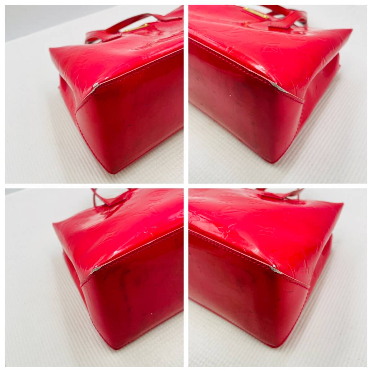 【送料無料】LOUIS VUITTON WILSHIRE PM ハンドバッグ レッド エナメル 現(xiàn)狀品