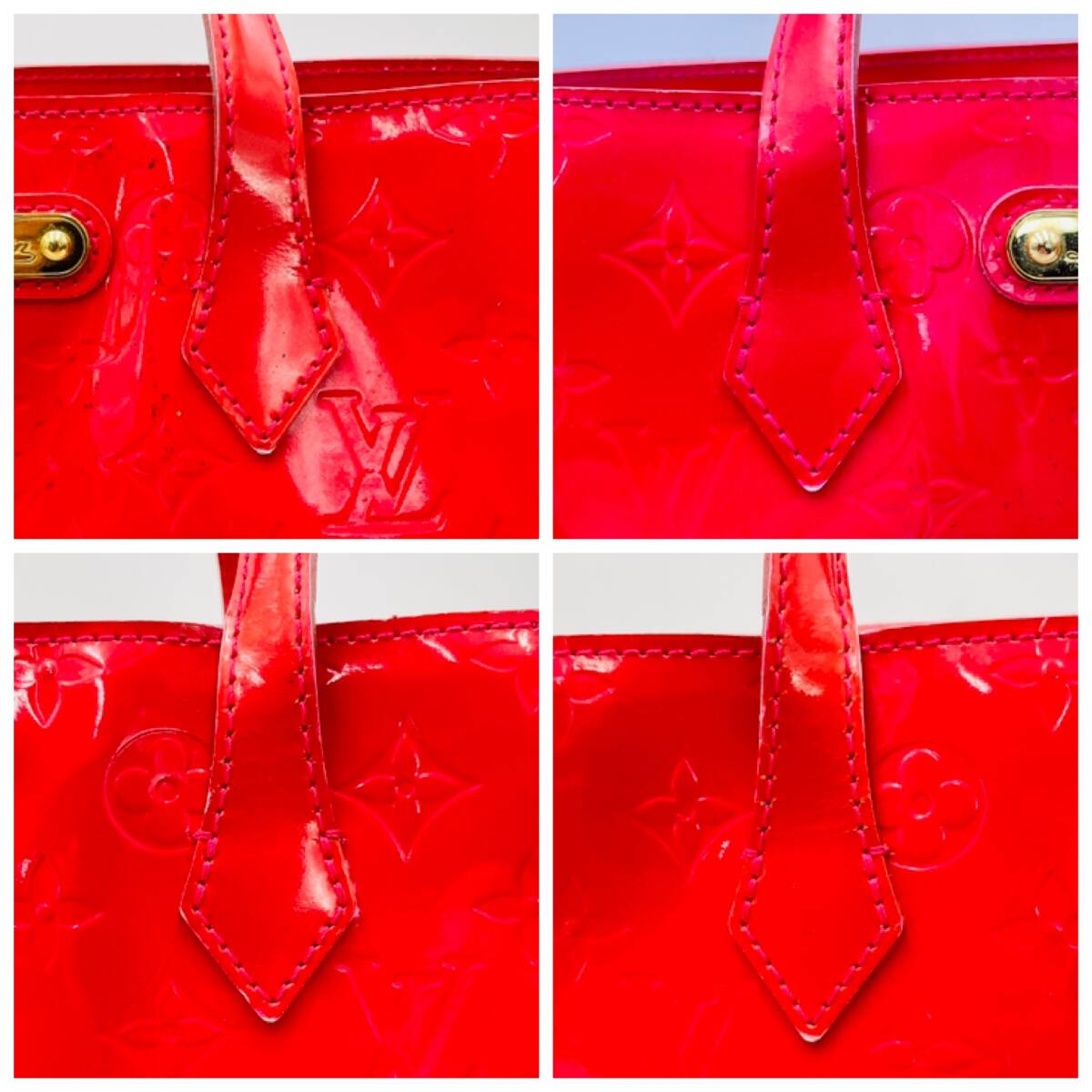 【送料無料】LOUIS VUITTON WILSHIRE PM ハンドバッグ レッド エナメル 現(xiàn)狀品
