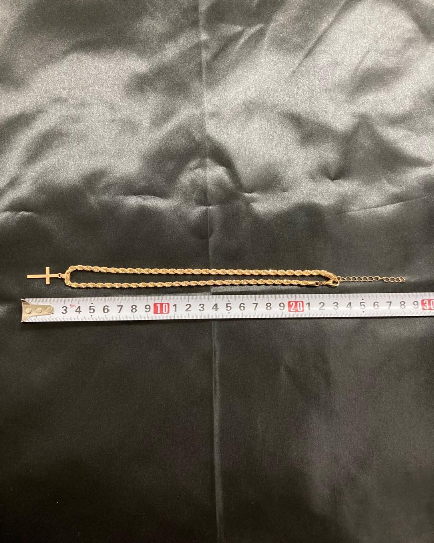 ゴールド　クロス　ネックレス　高級感　ロープチェーン　ユニセックス　ストリート_画像3