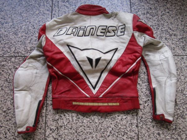 DAINESE ダイネーゼ レザー レーシングジャケット 48 Lサイズ位 レッド ホワイト _画像4