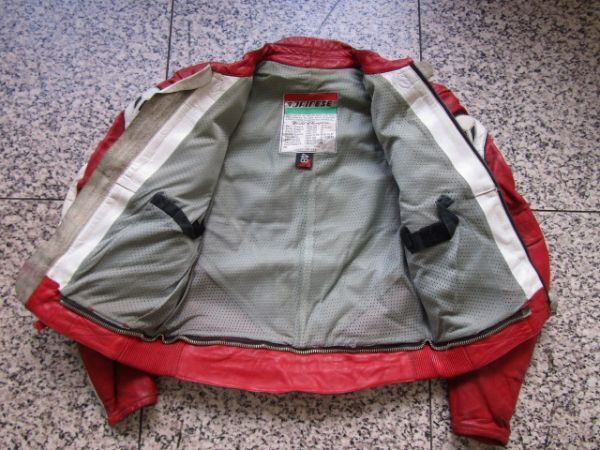 DAINESE ダイネーゼ レザー レーシングジャケット 48 Lサイズ位 レッド ホワイト _画像5