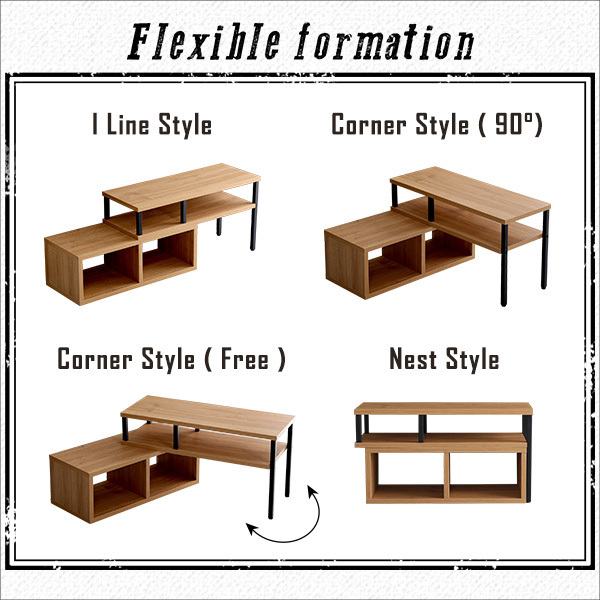 テレビ臺(tái)★ヴィンテージ伸縮テレビ臺(tái)/ロータイプ コンパクト W75～135伸縮 回転 コーナーにも/32インチ/シャビーナチュラル/特価/a1
