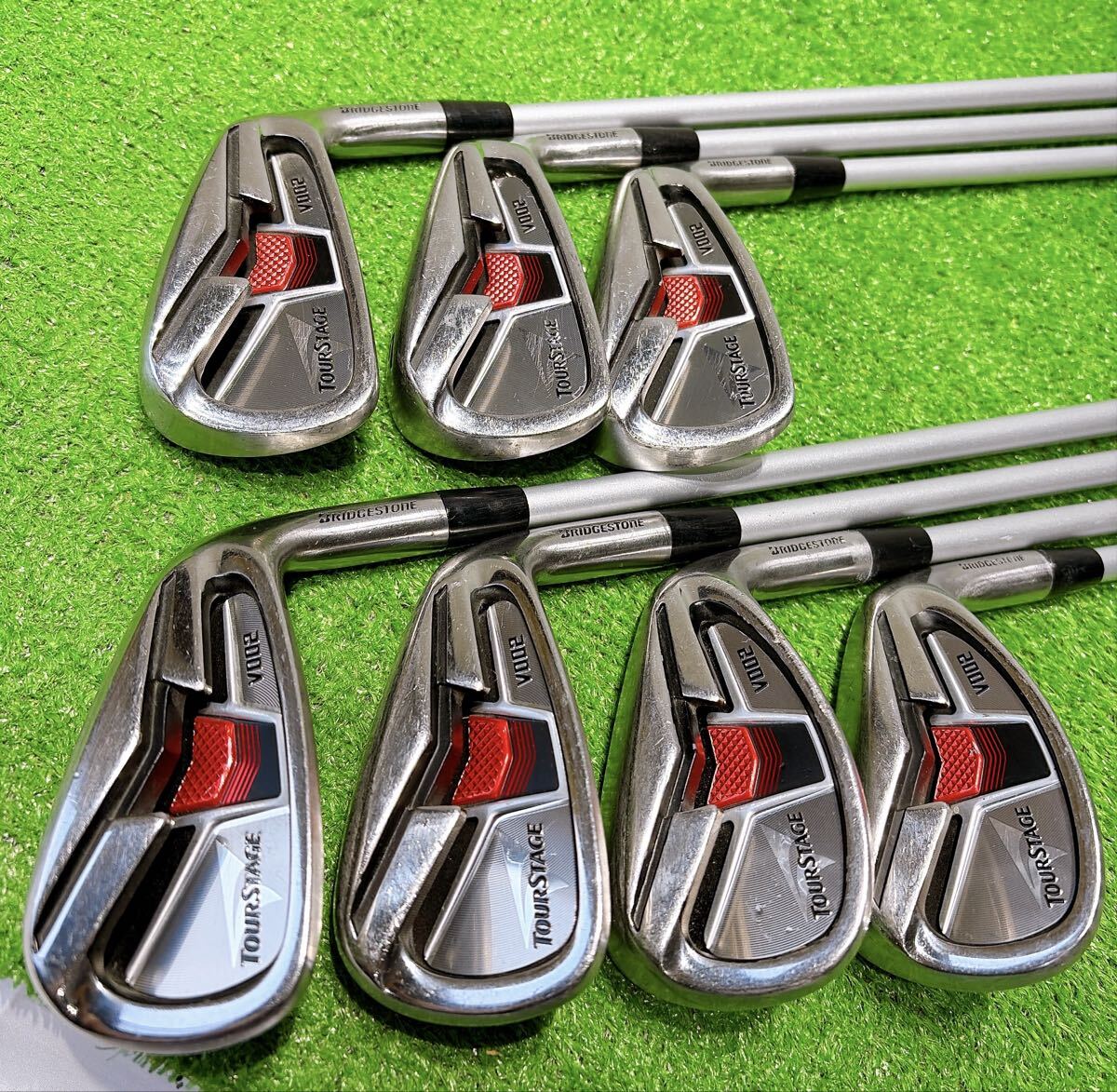 ★優しい 初心者様向け アイアンセット☆ツアーステージ TOURSTAGE V002 カーボン (R) 6-9P P/S S 7本 ウェッジ ブリヂストン ツアステ _画像2