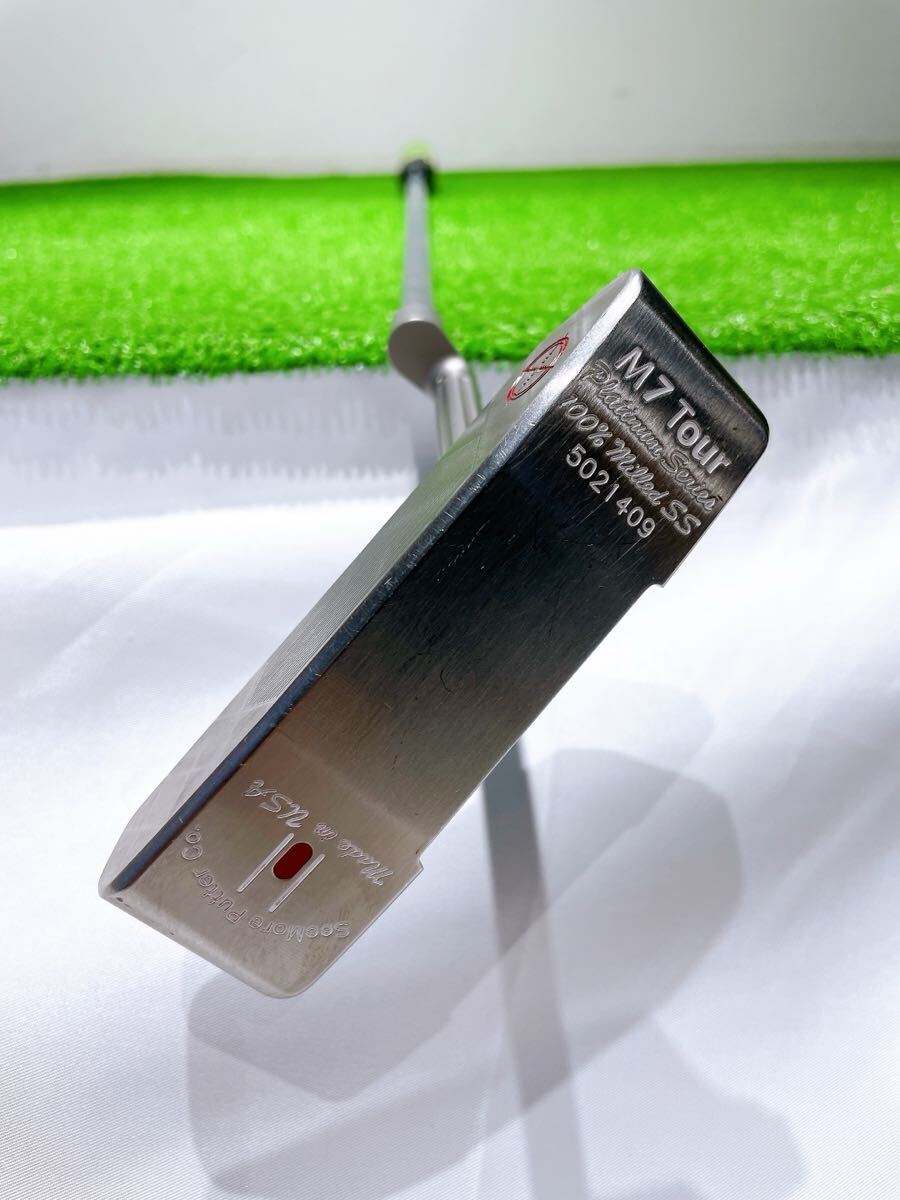★希少 高級パター★SeeMore M7 TOUR パター シーモア 34インチ ツアー Platinum Series Milled SS ブレード ピン バレルクランク ゴルフ _画像2