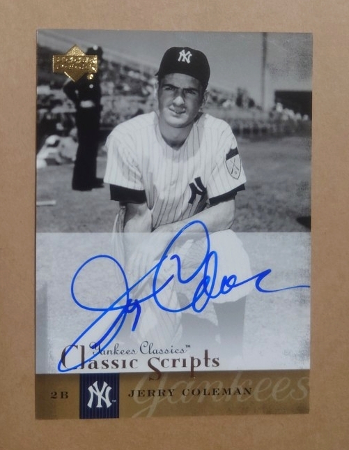2004 UD Yankees Classics Jerry Coleman auto ジェリー コールマン サイン Upper Deck 直筆サイン ヤンキース すサインカード_画像1