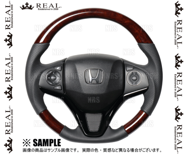 REAL レアル オリジナル (ブラウンウッド/ブラックユーロステッチ) ヴェゼル RU1/RU2 2013/12～ (HNA-BRW-BK